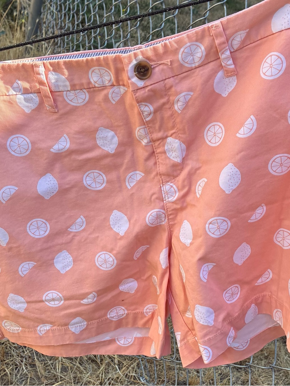 Old Navy Peach Shorts with White Citrus Print